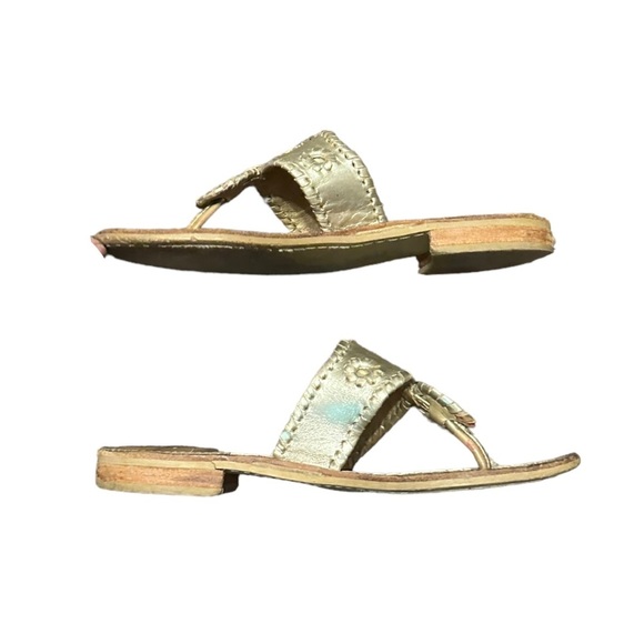 Jack Rogers Original Jacks Flat Gold / Platinum Size 6 - Picture 8 of 8